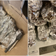 Left: a paper bag filled to the brim with individually wrapped tortillas. Right: Those tortillas on a kitchen scale.
